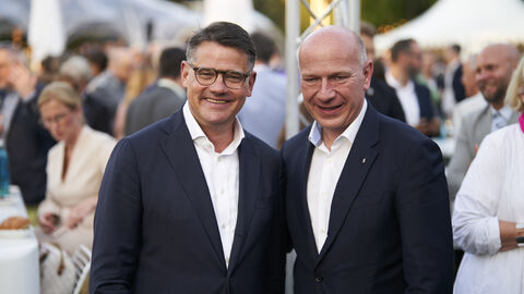 Ministerpräsident Boris Rhein (links) und der Regierende Bürgermeister von Berlin, Kai Wegner